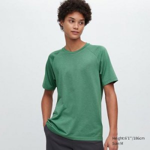 Camiseta Uniqlo DRY-EX Crew Neck Short-Sleeve Hombre Verde | 645389_PE