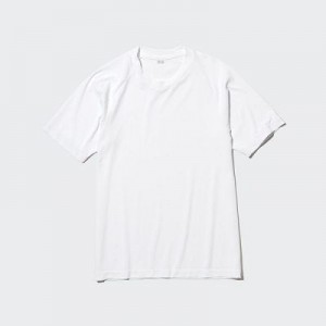 Camiseta Uniqlo DRY-EX Crew Neck Short-Sleeve Hombre Blancas | 75142_PE