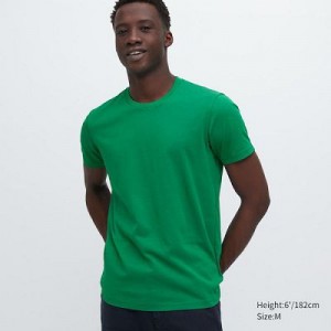 Camiseta Uniqlo Dry Crew Neck Short-Sleeve Color Mujer Verde | 426580_PE