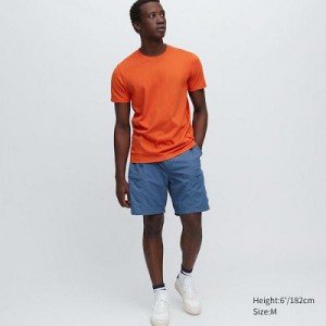 Camiseta Uniqlo Dry Crew Neck Short-Sleeve Color Hombre Naranjas | 718264_PE