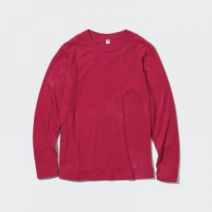 Camiseta Uniqlo HEATTECH Crew Neck Long-Sleeve Mujer Rojas | 319276_PE