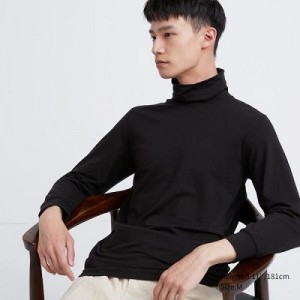 Camiseta Uniqlo HEATTECH Extra Warm Cotton Turtleneck Hombre Negras | 189753_PE