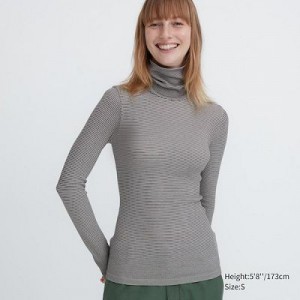 Camiseta Uniqlo HEATTECH Extra Warm Seamless Turtleneck Mujer Blancas | 580217_PE