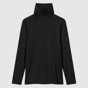 Camiseta Uniqlo HEATTECH Turtleneck Long-Sleeve Mujer Negras | 962073_PE