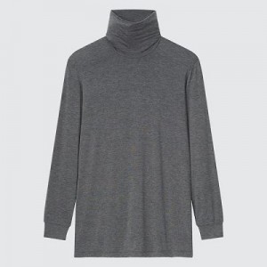 Camiseta Uniqlo HEATTECH Turtleneck Long-Sleeve Hombre Gris | 538420_PE