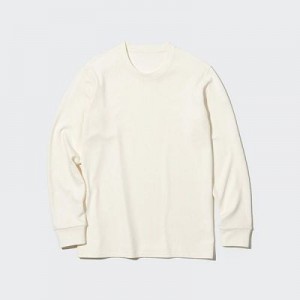 Camiseta Uniqlo HEATTECH Ultra Warm Crew Neck Long-Sleeve Hombre Blancas | 92386_PE