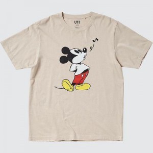 Camiseta Uniqlo Mickey Stands UT Hombre Natural | 812973_PE