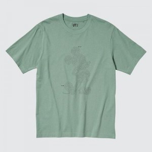 Camiseta Uniqlo Mickey Stands UT Mujer Verde | 659183_PE