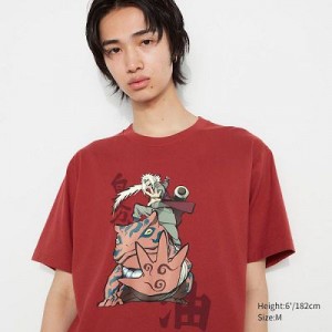 Camiseta Uniqlo NARUTO UT Hombre Rojas | 73286_PE