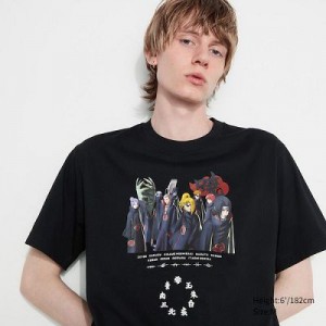 Camiseta Uniqlo NARUTO UT Mujer Negras | 196280_PE