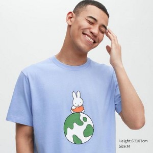 Camiseta Uniqlo PEACE FOR ALL Hombre Azules | 607492_PE