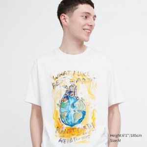 Camiseta Uniqlo PEACE FOR ALL Hombre Blancas | 394625_PE