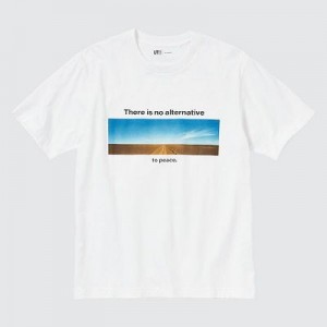 Camiseta Uniqlo PEACE FOR ALL Hombre Blancas | 87694_PE