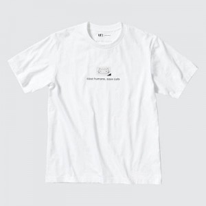 Camiseta Uniqlo PEACE FOR ALL Hombre Blancas | 872439_PE