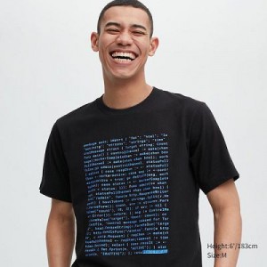 Camiseta Uniqlo PEACE FOR ALL Hombre Negras | 690178_PE