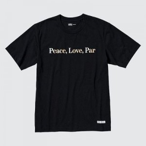 Camiseta Uniqlo PEACE FOR ALL Hombre Negras | 356420_PE