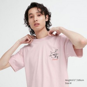 Camiseta Uniqlo PEACE FOR ALL Hombre Rosas | 947065_PE