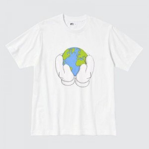 Camiseta Uniqlo PEACE FOR ALL Mujer Blancas | 813647_PE