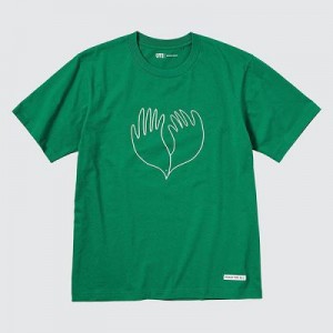 Camiseta Uniqlo PEACE FOR ALL Mujer Verde | 861027_PE