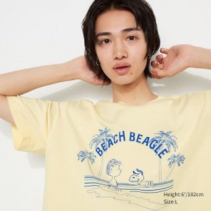 Camiseta Uniqlo Peanuts Hawaii UT Hombre Creme | 156490_PE