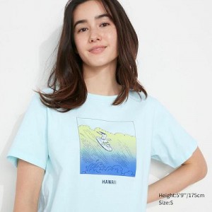 Camiseta Uniqlo Peanuts Hawaii UT Mujer Verde | 683047_PE