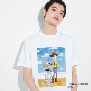 Camiseta Uniqlo Pixar Art UT Hombre Blancas | 935768_PE