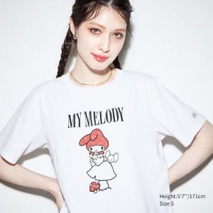 Camiseta Uniqlo Sanrio Characters: Kuromi & My Melody UT Mujer Blancas | 584679_PE