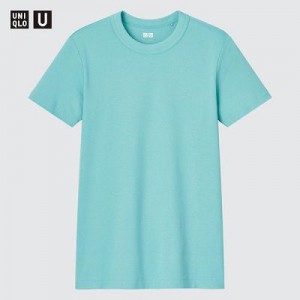 Camiseta Uniqlo U Crew Neck Short-Sleeve Mujer Azules | 190354_PE