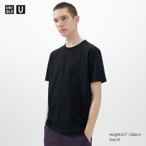 Camiseta Uniqlo U Crew Neck Short-Sleeve Mujer Negras | 81659_PE