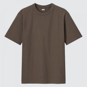 Camiseta Uniqlo U Crew Neck Short-Sleeve Hombre Marrones | 439768_PE