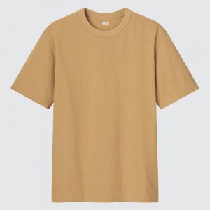 Camiseta Uniqlo U Crew Neck Short-Sleeve Hombre Amarillo | 396480_PE