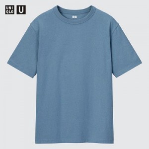 Camiseta Uniqlo U Crew Neck Short-Sleeve Hombre Azules | 265047_PE