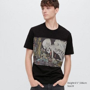 Camiseta Uniqlo Ukiyo-e UT Hombre Negras | 407961_PE