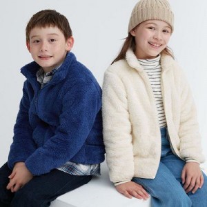 Chaquetas De Lana Uniqlo Fluffy Yarn Full-Zip Niños Azules | 305914_PE