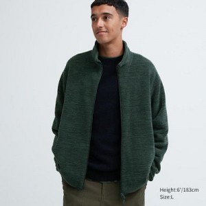 Chaquetas De Lana Uniqlo Full-Zip Long-Sleeve Hombre Verde | 521493_PE