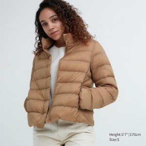 Chaquetas De Plumas Uniqlo Ultra Light Mujer Beige | 412687_PE