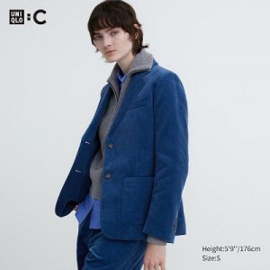 Chaquetas Uniqlo Corduroy Mujer Azules | 837416_PE