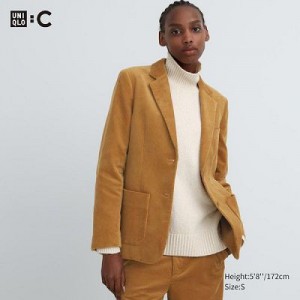 Chaquetas Uniqlo Corduroy Mujer Marrones | 693514_PE