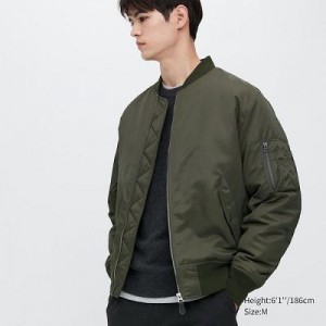 Chaquetas Uniqlo MA-1 Hombre Verde Oliva | 629410_PE