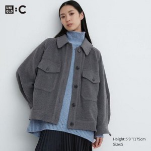 Chaquetas Uniqlo Oversized Mujer Gris | 39248_PE