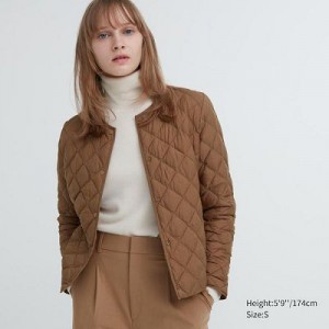 Chaquetas Uniqlo PUFFTECH Acolchado Mujer Marrones | 672051_PE