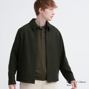 Chaquetas Uniqlo Single Collar Short Hombre Verde | 930625_PE