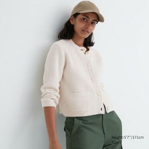 Cárdigan Uniqlo De Punto Short Mujer Blancas | 172589_PE