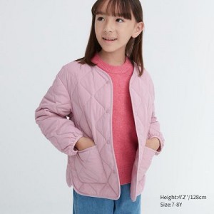 Cárdigan Uniqlo PUFFTECH Washable (Warm Acolchado) Niños Rosas | 217053_PE