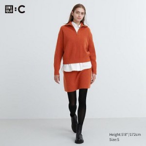 Falda Uniqlo Premium Lambswool Mini Mujer Naranjas | 276531_PE