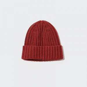 Gorros Uniqlo HEATTECH Acanalado Hombre Rojas | 914076_PE