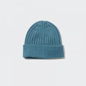 Gorros Uniqlo HEATTECH Acanalado Mujer Azules | 194075_PE