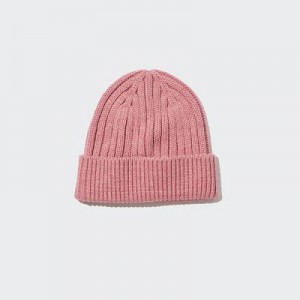 Gorros Uniqlo HEATTECH Acanalado Mujer Rosas | 856294_PE