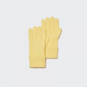 Guantes Uniqlo Cashmere De Punto Mujer Amarillo | 209153_PE