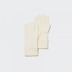 Guantes Uniqlo Cashmere De Punto Mujer Blancas | 650784_PE